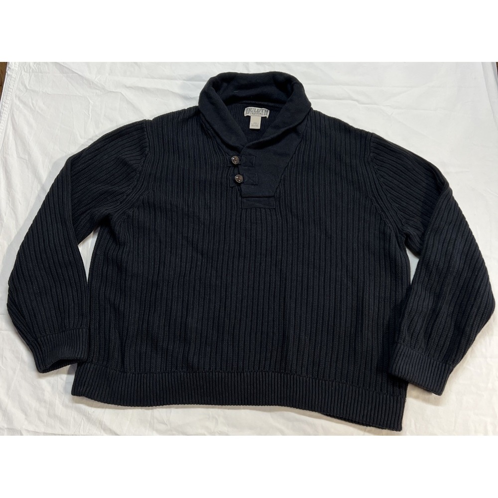 Duluth Trading Co Men's 3XL Shawl Collar Cable Knit Infantry Wool Blend Sweater